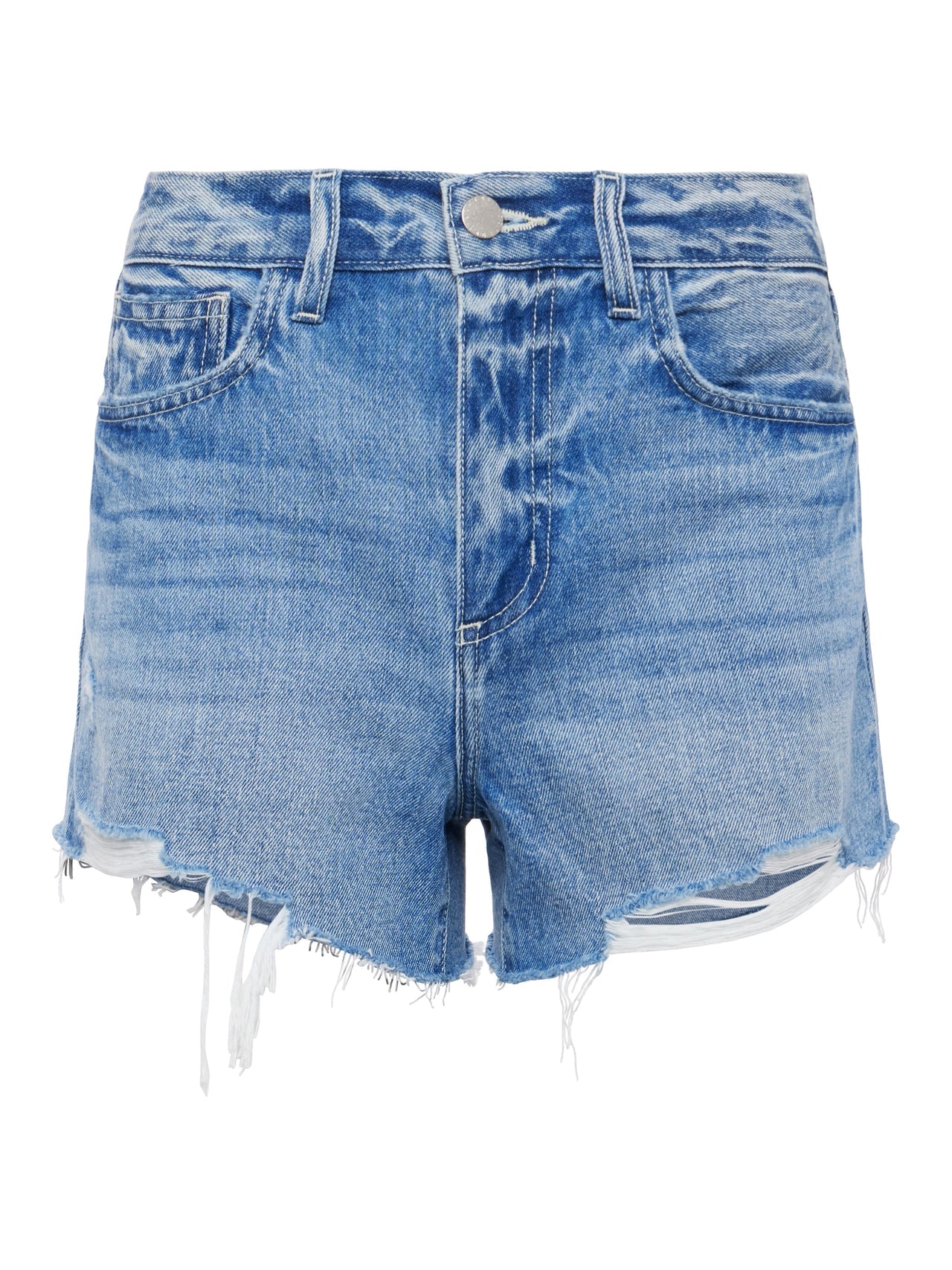 Beck Raw-Hem Jean Short in Santee Destruct | L'AGENCE discount