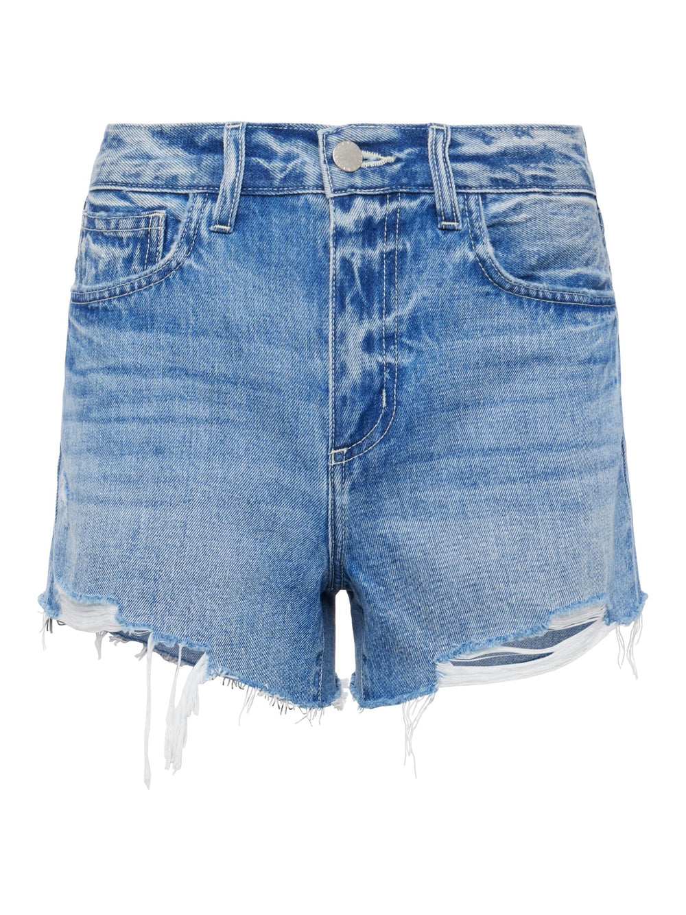 Beck Raw-Hem Jean Short in Santee Destruct | L'AGENCE discount