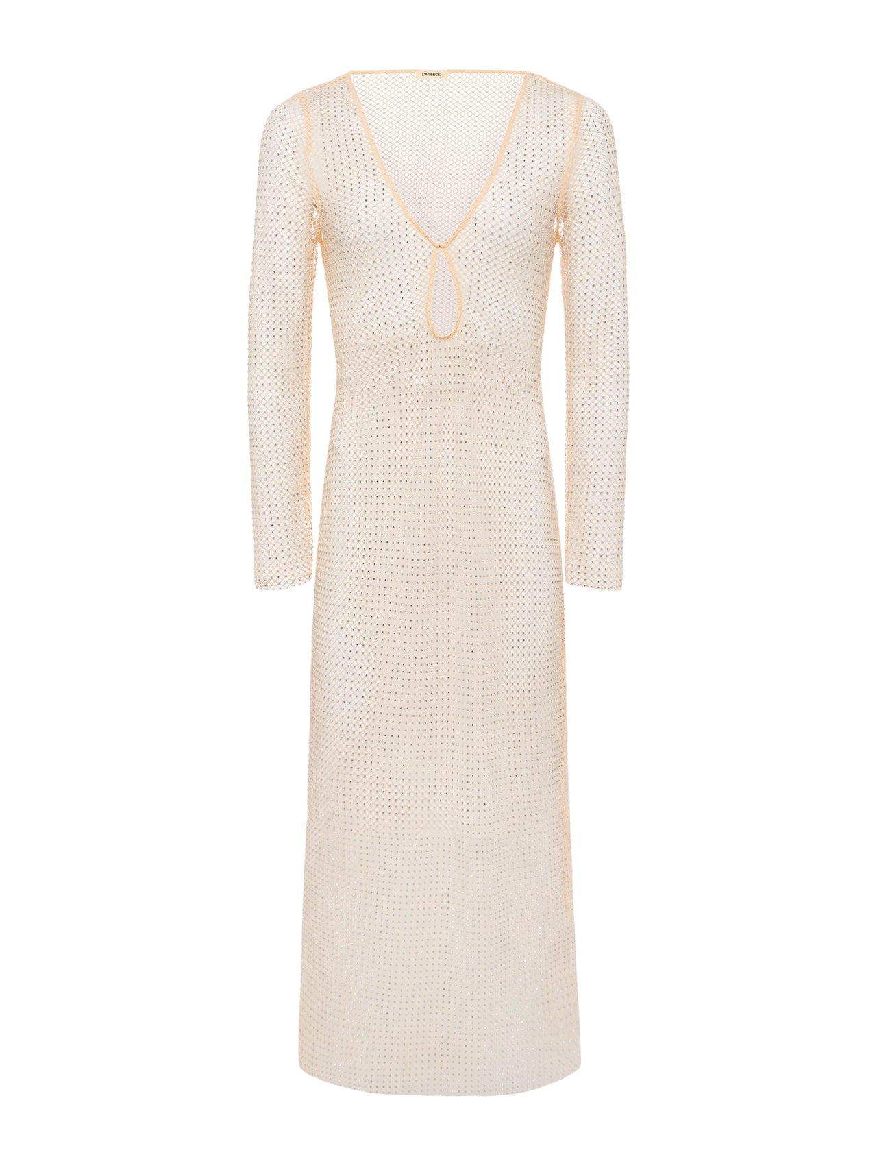 Sara Mesh Cover-Up Dress in Champagne | L'AGENCE US