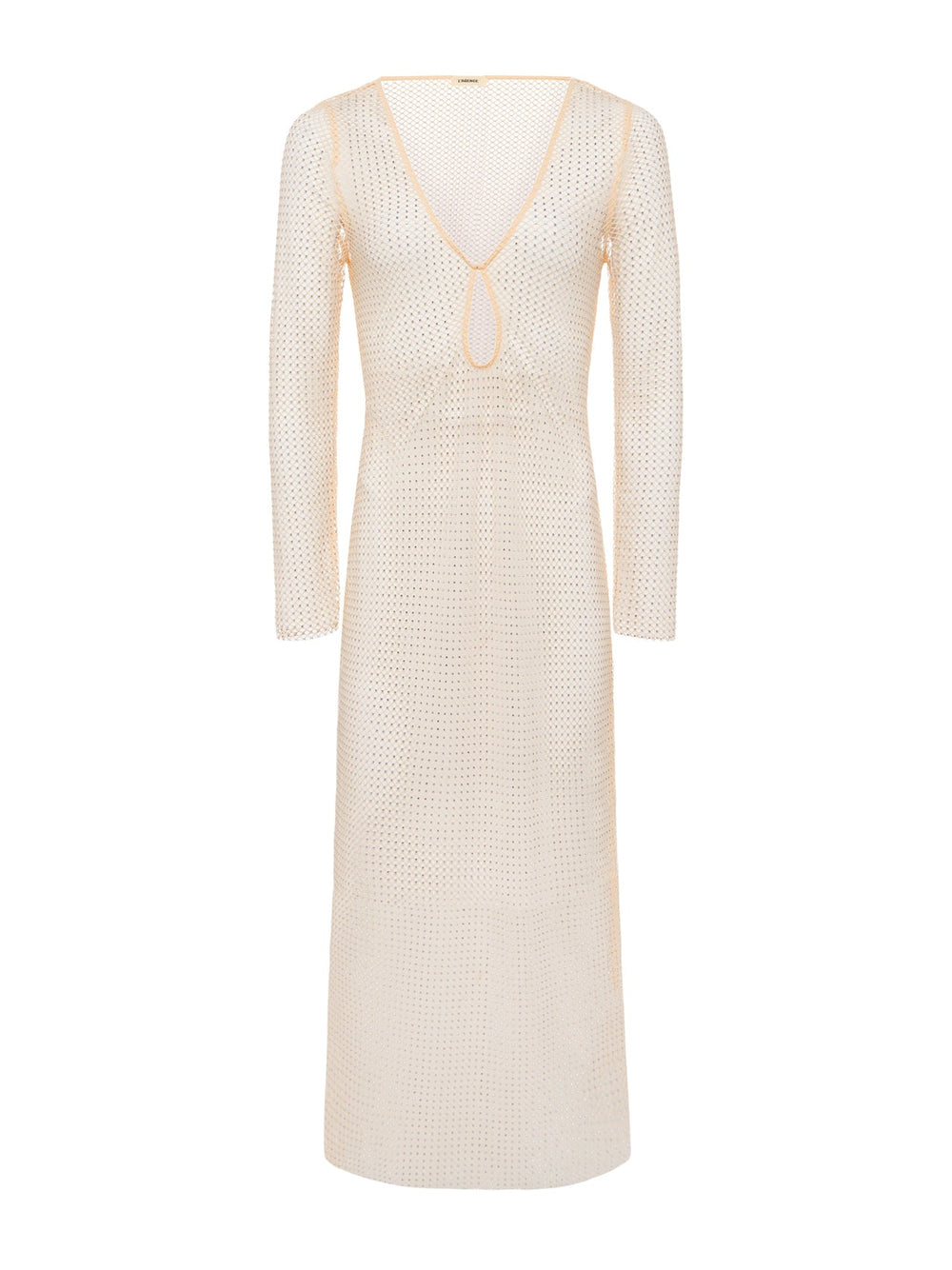 Sara Mesh Cover-Up Dress in Champagne | L'AGENCE US