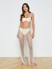Noemi Mesh Cover-Up Pant in Champagne | L'AGENCE near me