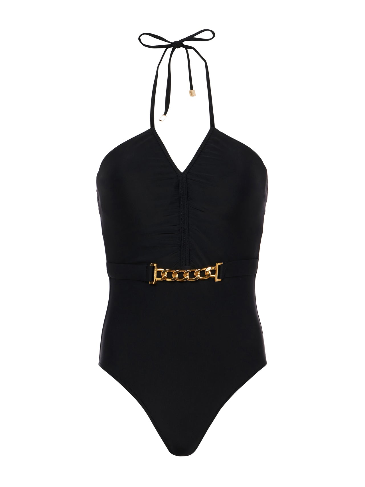 Leila Halter One-Piece Swimsuit in Black | L'AGENCE for sale