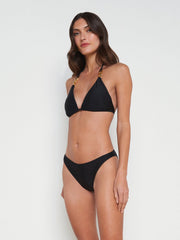 Jean Bikini Bottom in Black/Gold | L'AGENCE discount