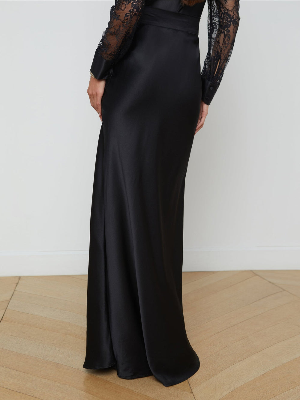Ryker Silk Maxi Skirt in Black | L'AGENCE for sale