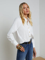 Ellery Shirt in White/Gold | L'AGENCE discount