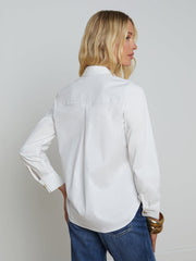 Ellery Shirt in White/Gold | L'AGENCE discount