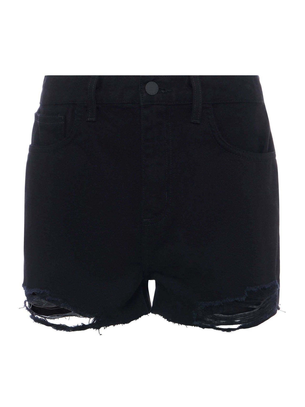 Clark High-Rise Distressed Jean Short in Noir Desctruct | L'AGENCE Women