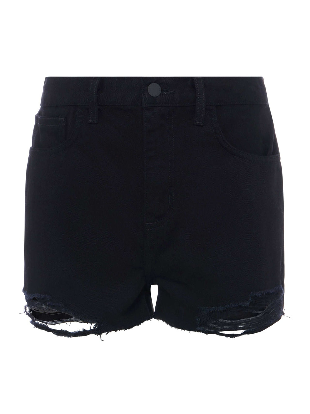 Clark High-Rise Distressed Jean Short in Noir Desctruct | L'AGENCE Women