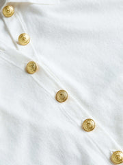 Sterling Long Sleeve Sweater in White/Gold | L'AGENCE near me