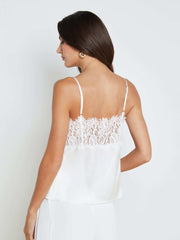 Priya Silk Lace Camisole in White | L'AGENCE near me