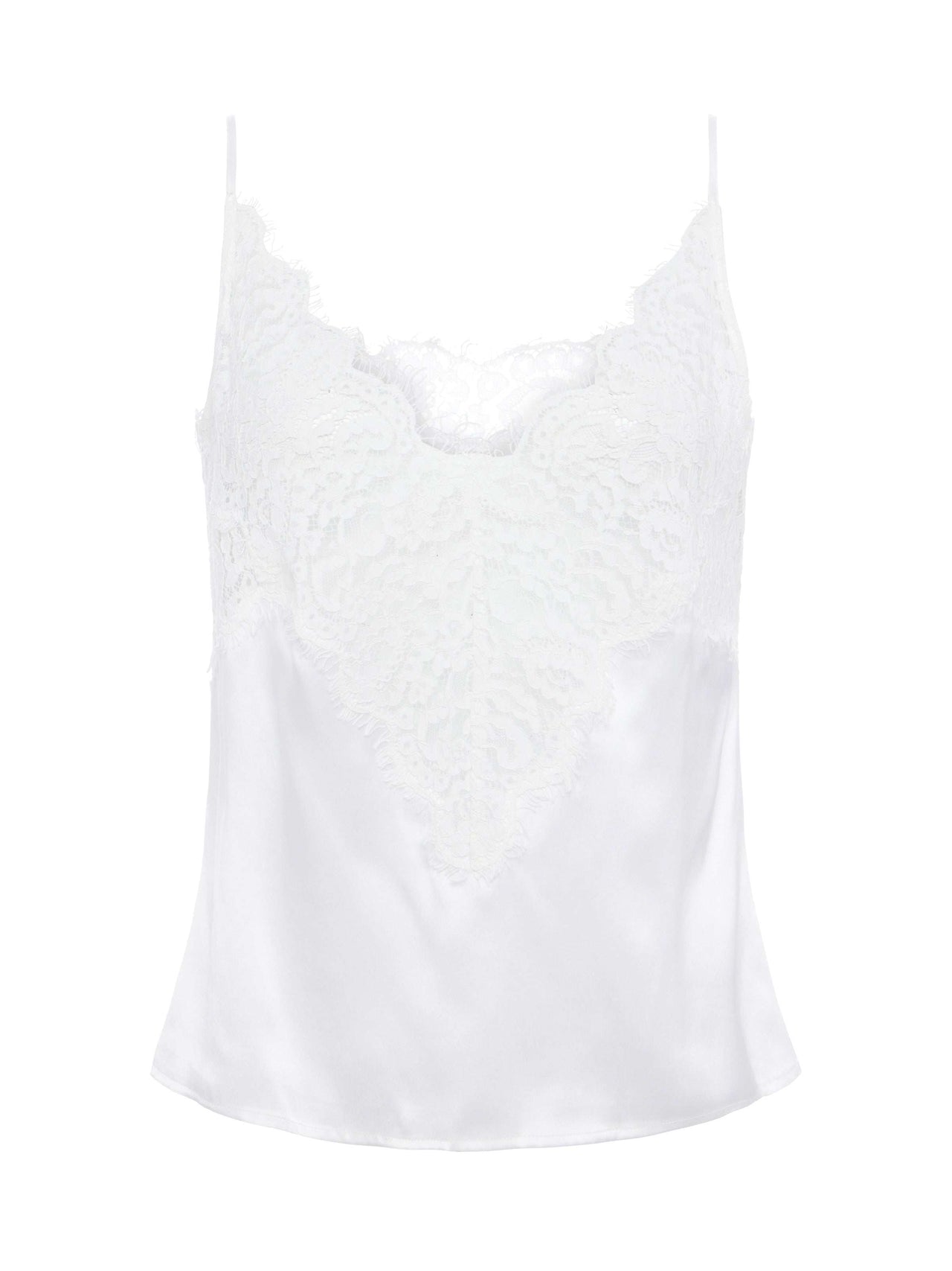 Priya Silk Lace Camisole in White | L'AGENCE near me