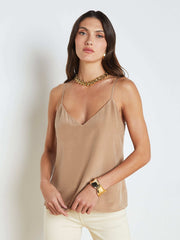 Jane Silk Camisole in Dark Cappuccino | L'AGENCE sale