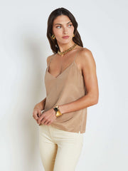 Jane Silk Camisole in Dark Cappuccino | L'AGENCE sale