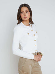Toulouse Cardigan in Ivory | L'AGENCE Women