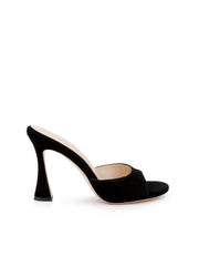 Avery Suede Peep-Toe Mule in Black Suede | L'AGENCE US