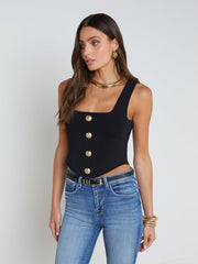 Saga Top in Black/Gold | L'AGENCE online