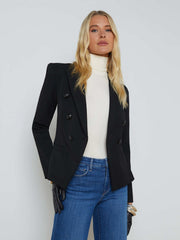 Marie Double-Breasted Slim-Fit Blazer in Black | L'AGENCE online