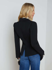 Marie Double-Breasted Slim-Fit Blazer in Black | L'AGENCE online