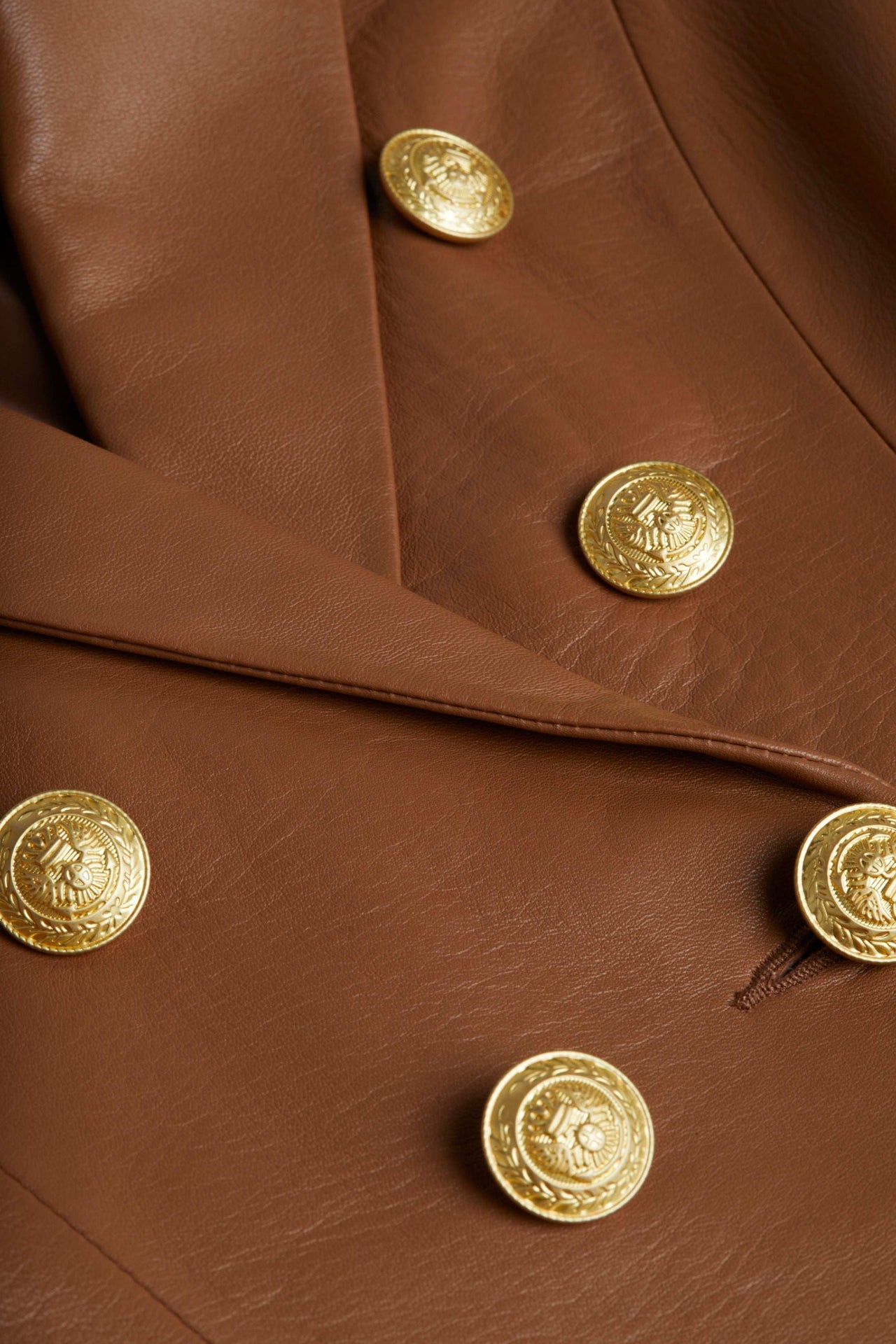 Bethany Leather Blazer in Soft Cognac | L'AGENCE sale