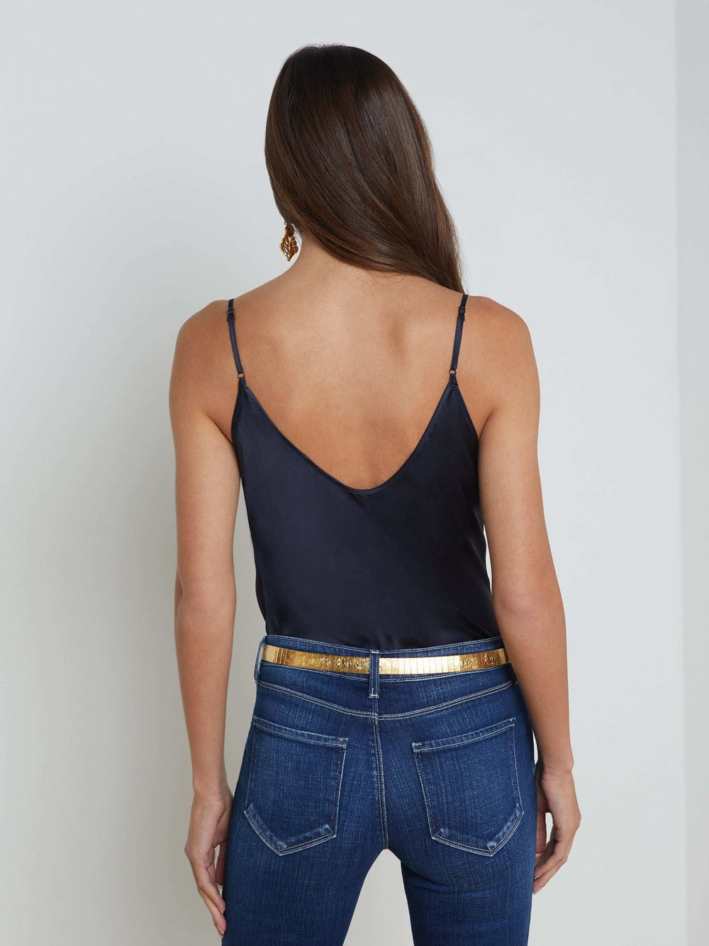 Lexi Silk Camisole in Midnight | L'AGENCE US