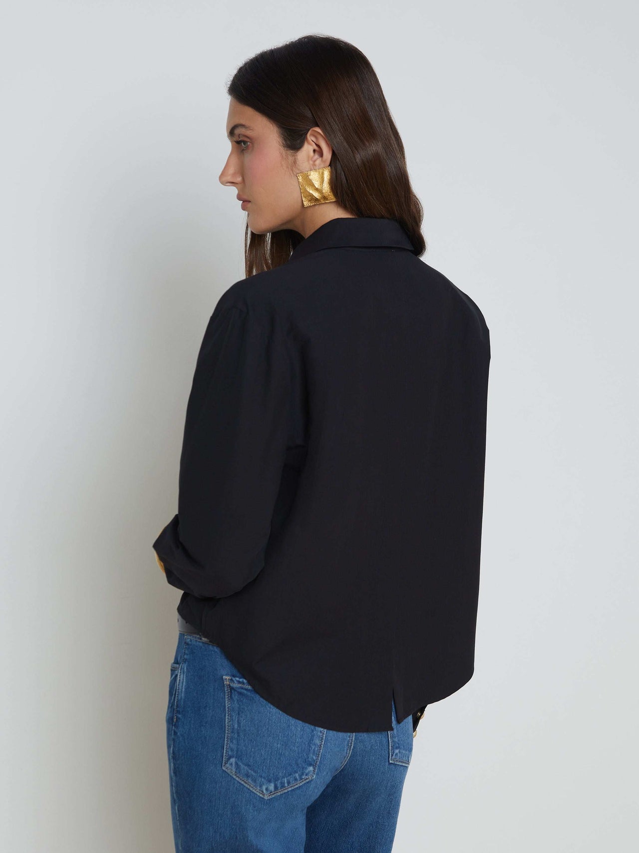 Cosette Shirt in Black/Gold | L'AGENCE sale