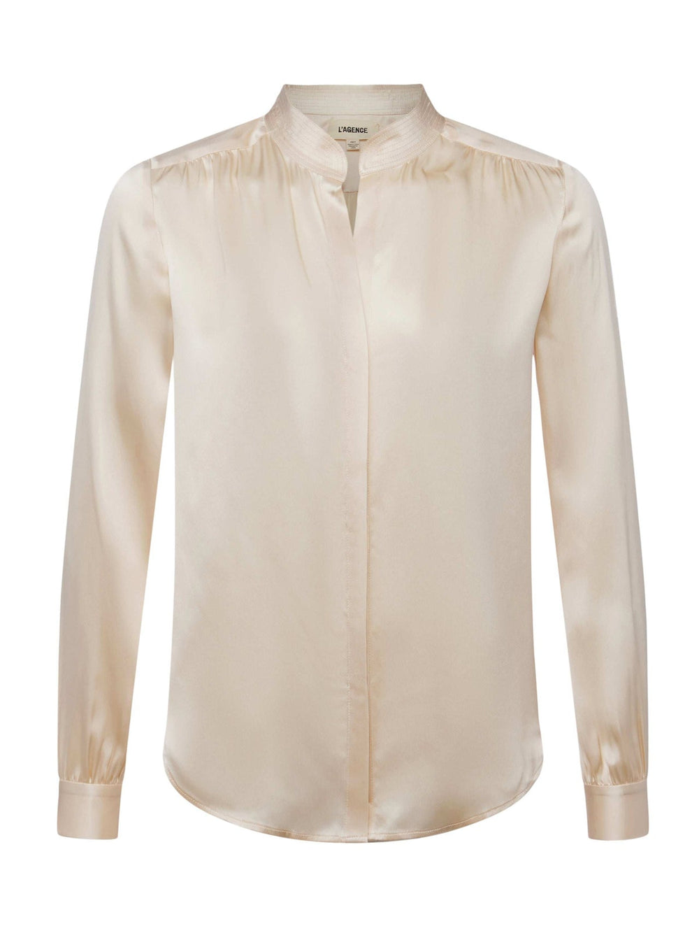 Bianca Long-Sleeve Silk Blouse in Pearl | L'AGENCE Women