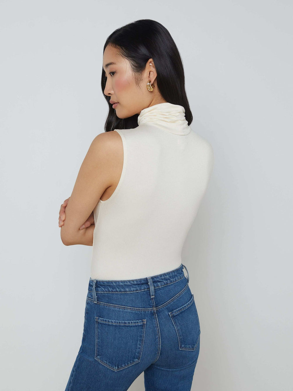 Ceci Sleeveless Turtleneck in Vintage White | L'AGENCE for sale