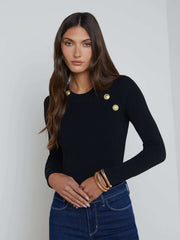 Gretchen Pullover in Black/Gold | L'AGENCE US