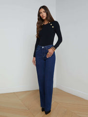 Gretchen Pullover in Black/Gold | L'AGENCE US