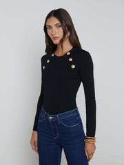 Gretchen Pullover in Black/Gold | L'AGENCE US