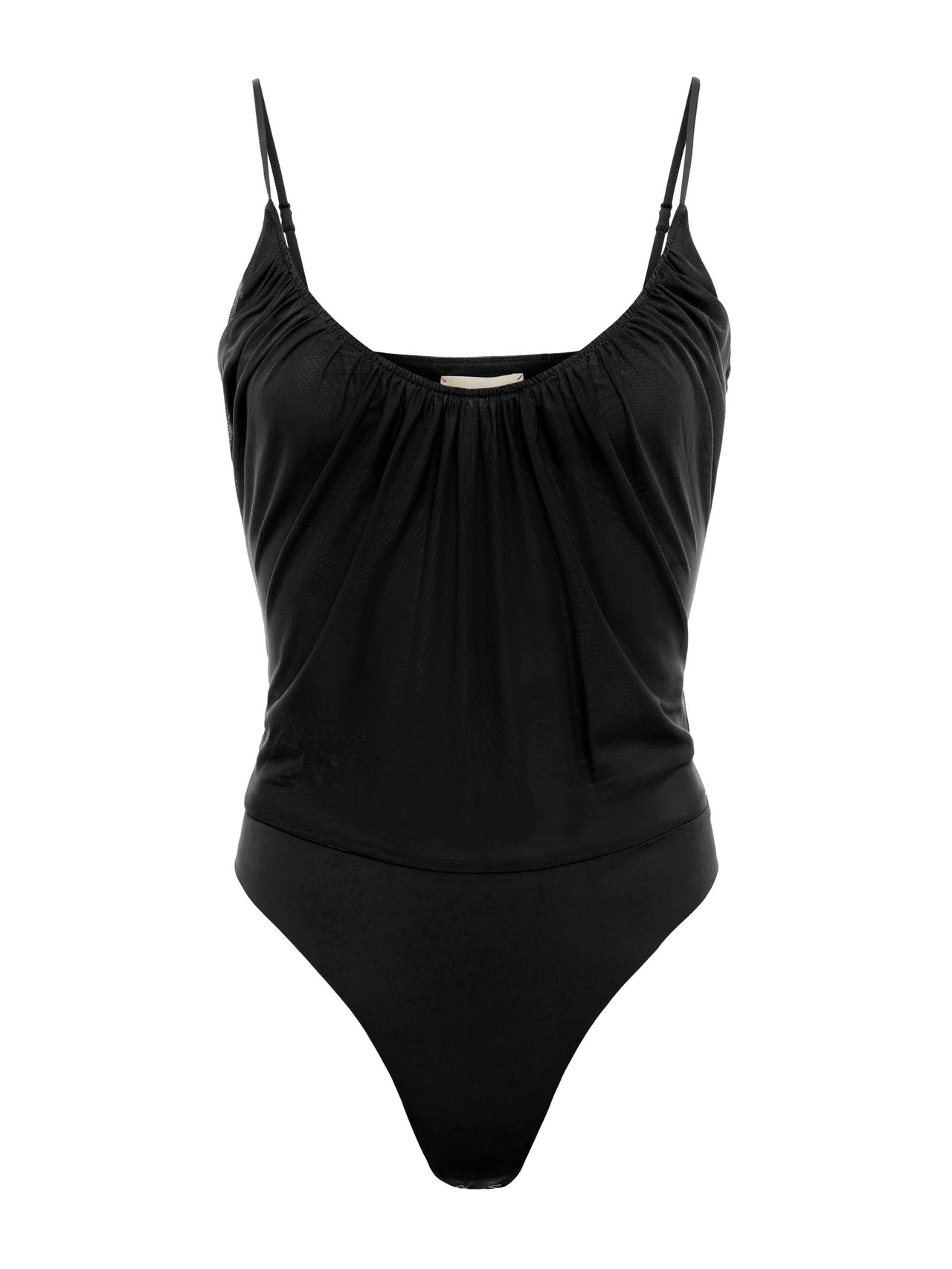 Gelina Ruched Bodysuit in Black | L'AGENCE US