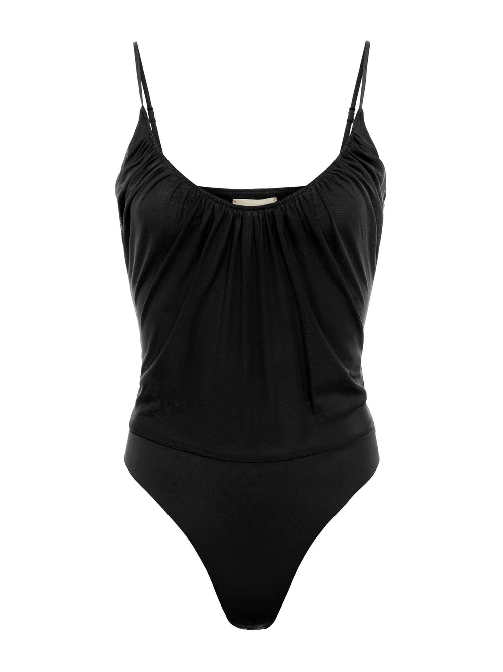 Gelina Ruched Bodysuit in Black | L'AGENCE US