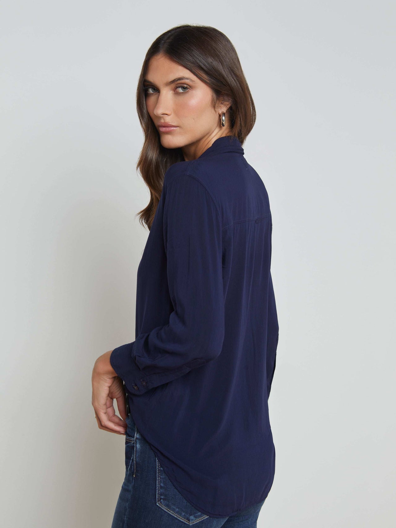 Marlene Blouse in Navy | L'AGENCE near me