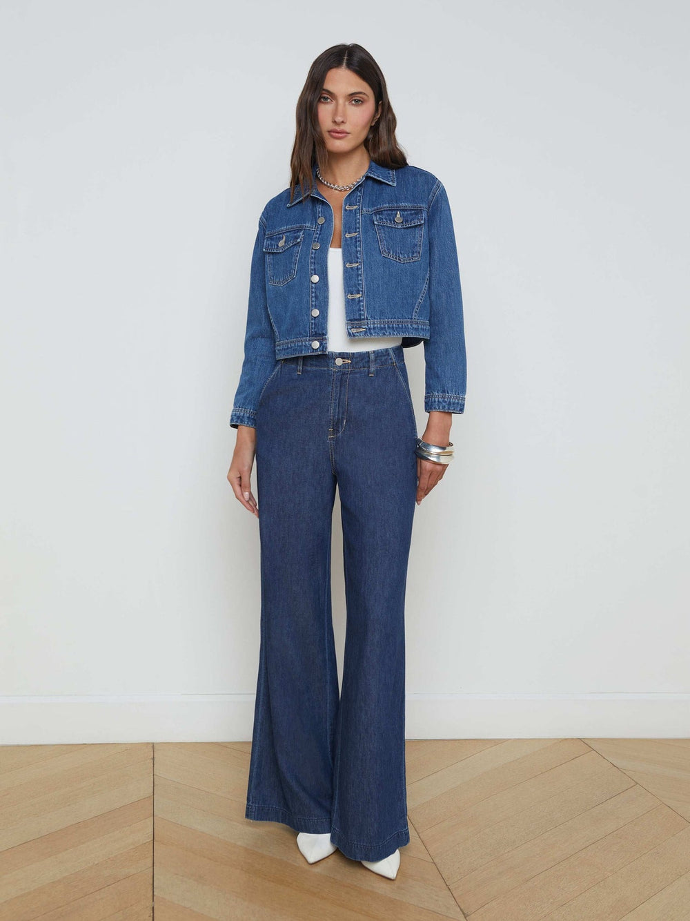 Koda Cropped Jean Jacket in Glendora | L'AGENCE Women