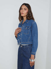 Koda Cropped Jean Jacket in Glendora | L'AGENCE Women