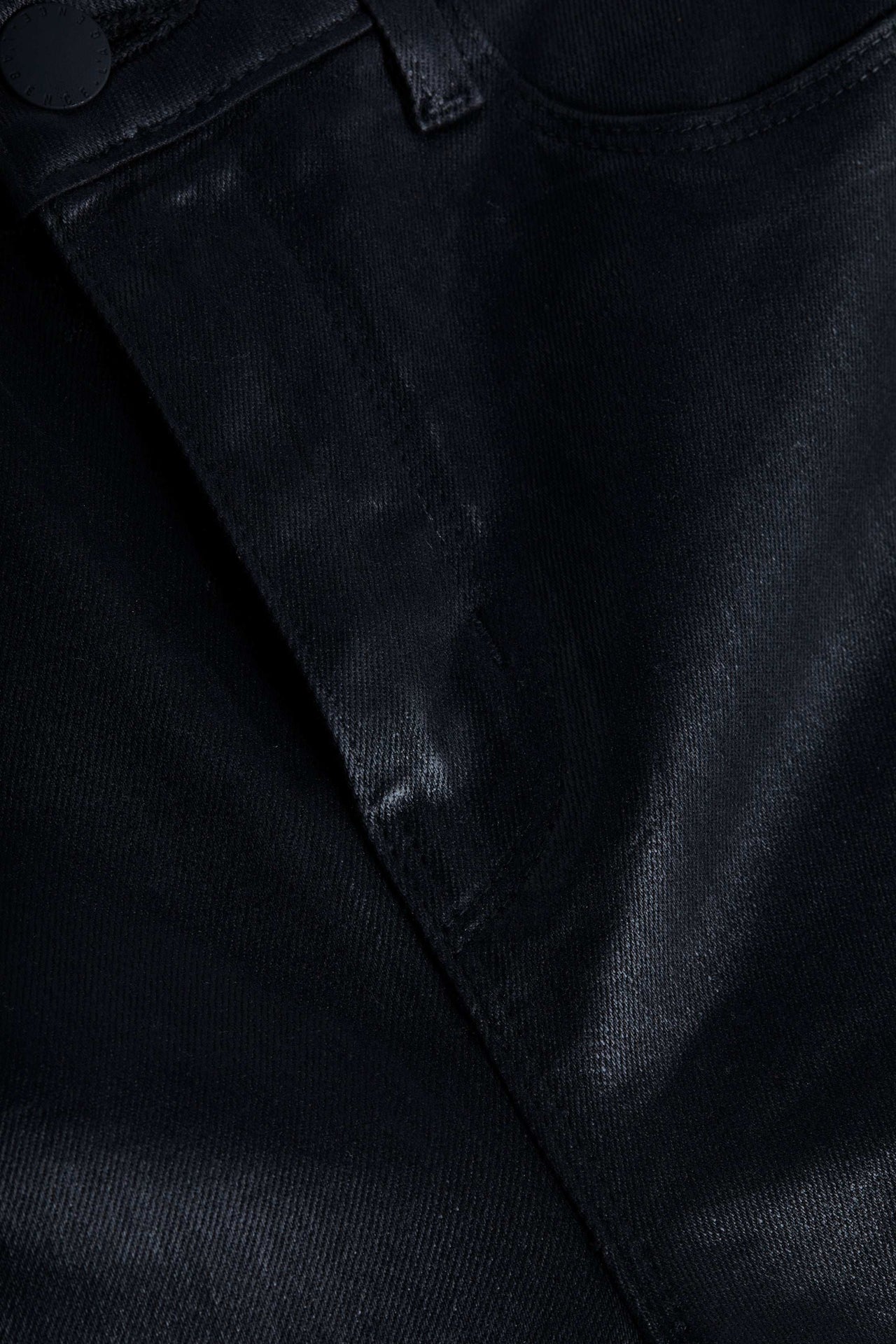 Clayton Coated High-Rise Wide-Leg Jean in Noir Coated | L'AGENCE for sale