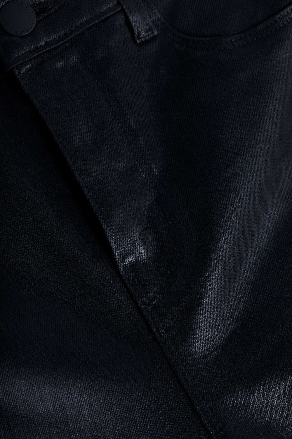 Clayton Coated High-Rise Wide-Leg Jean in Noir Coated | L'AGENCE for sale