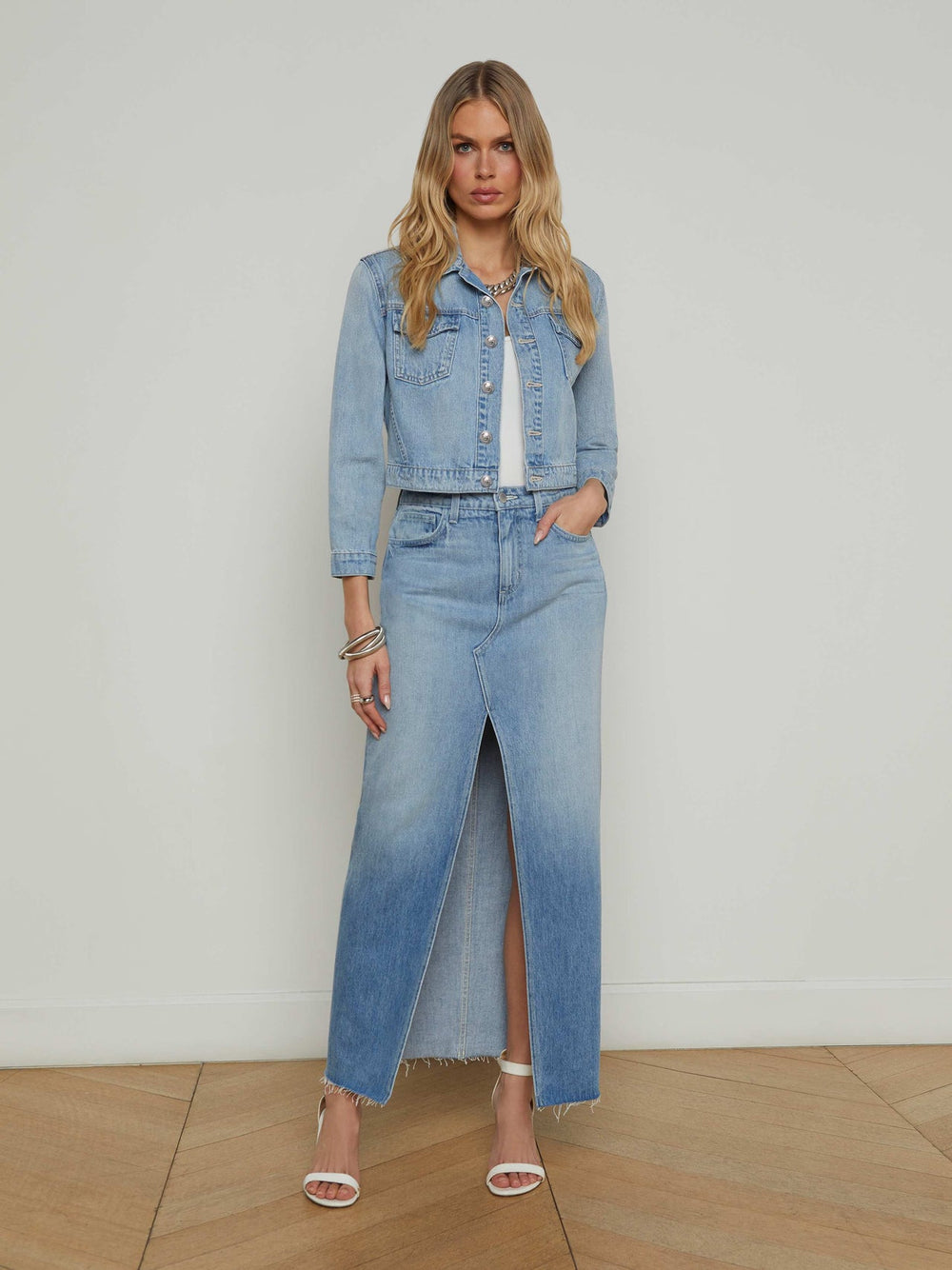 Koda Cropped Jean Jacket in Fontana | L'AGENCE online
