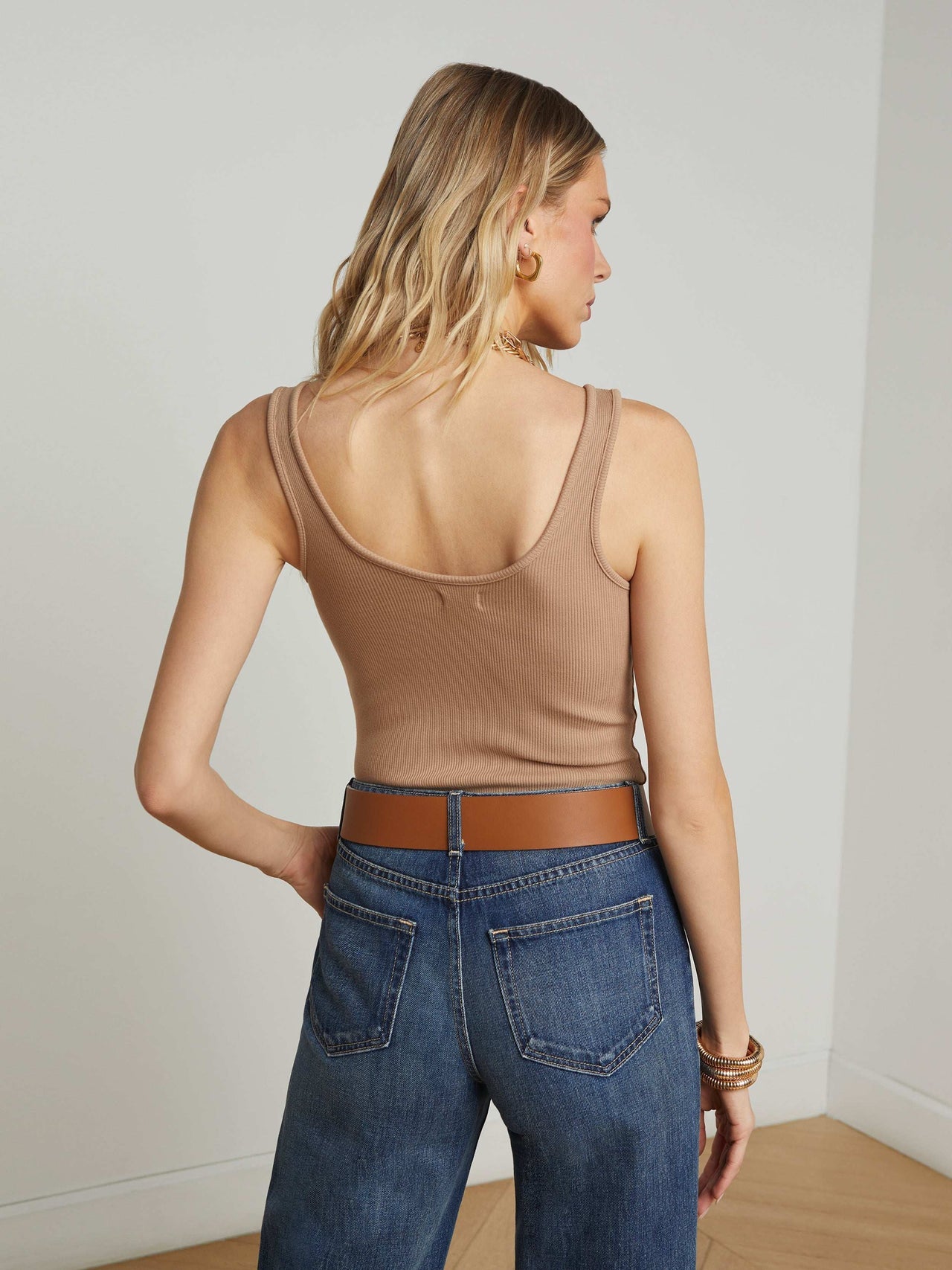 Nica Scoopneck Bodysuit in Cappuccino | L'AGENCE for sale