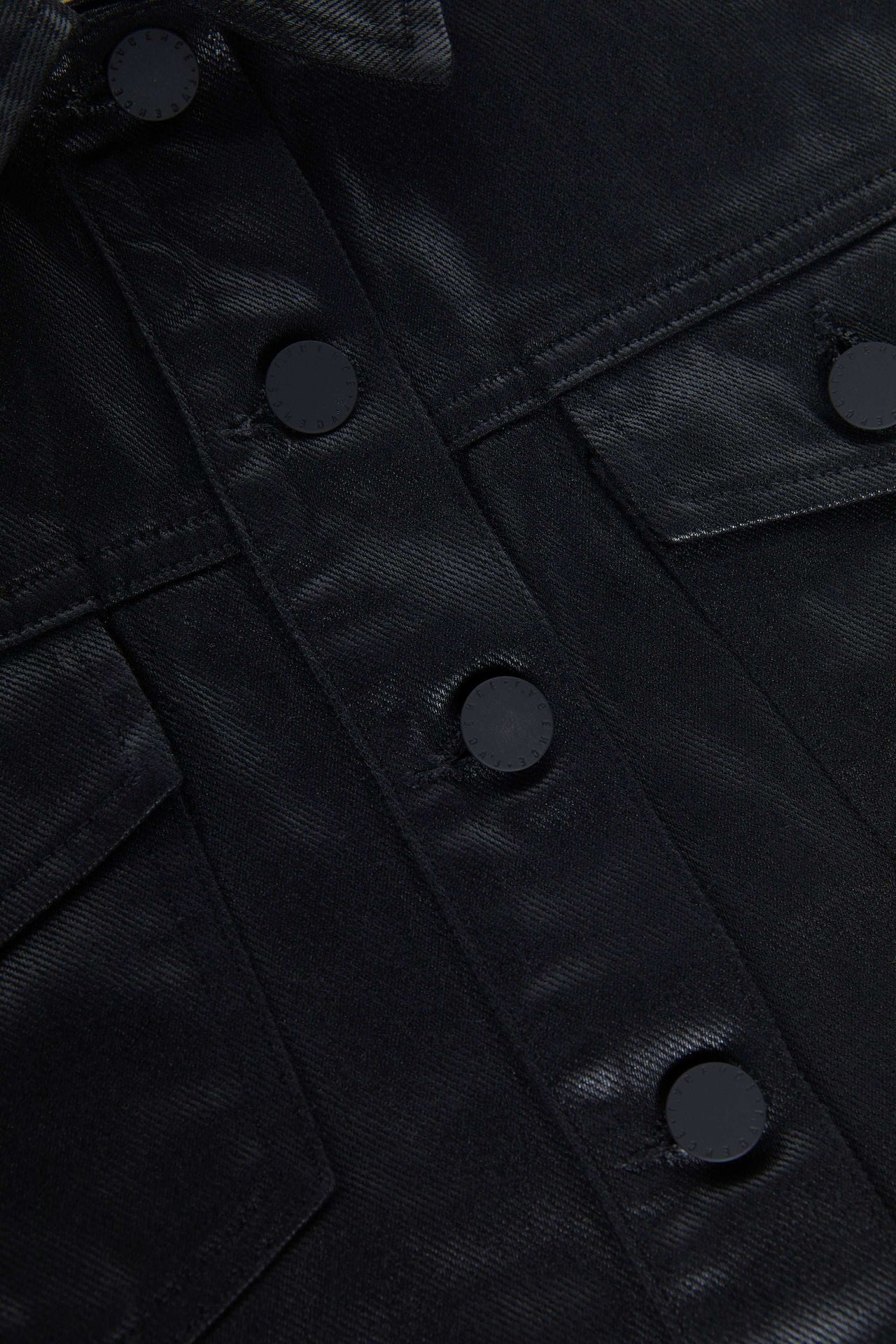 Koda Coated Jean Jacket in Noir Coated | L'AGENCE for sale