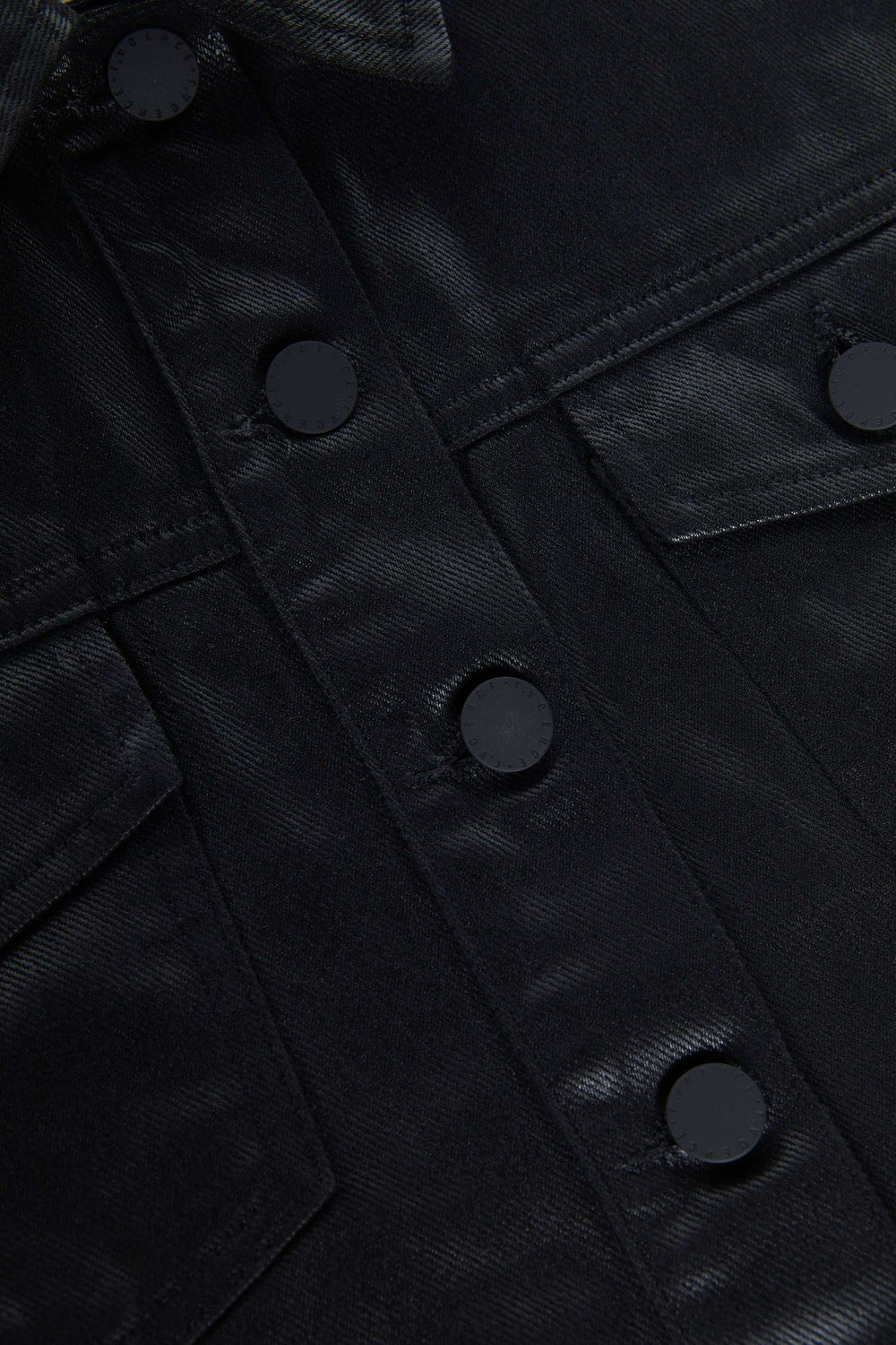 Koda Coated Jean Jacket in Noir Coated | L'AGENCE for sale