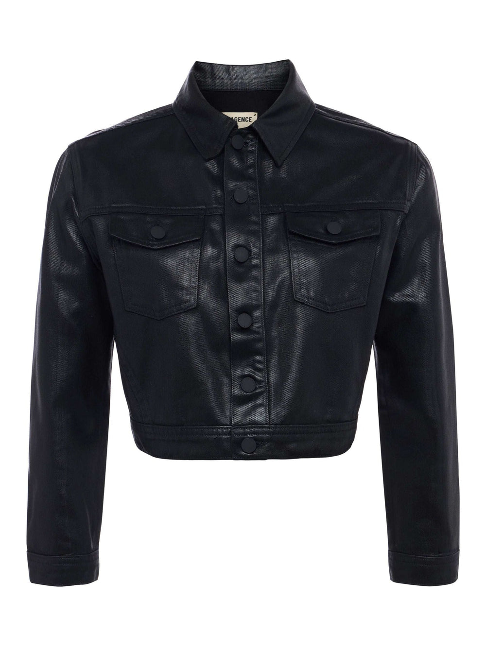 Koda Coated Jean Jacket in Noir Coated | L'AGENCE for sale