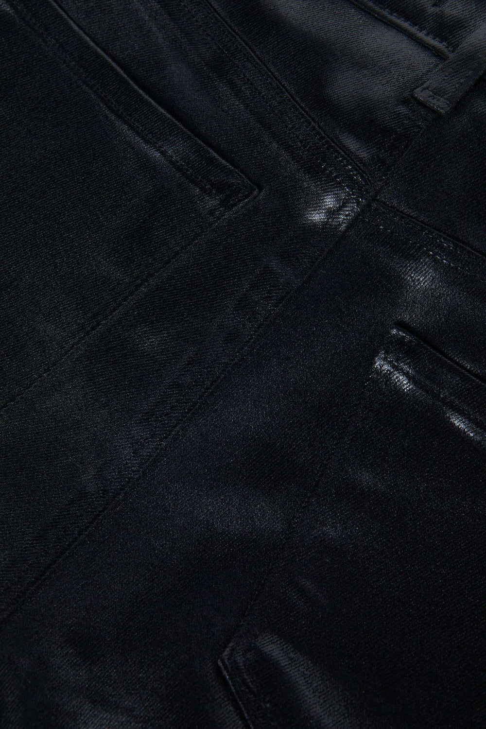 Sneeki Coated Straight-Leg Jean in Noir Coated | L'AGENCE Women