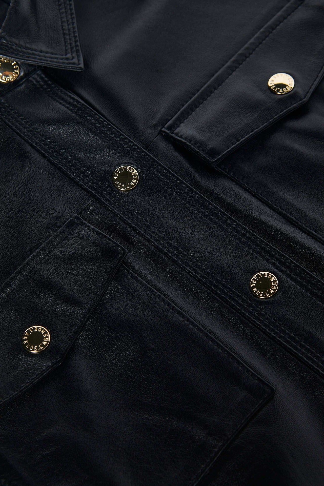 Avina Leather Shirt in Black | L'AGENCE online