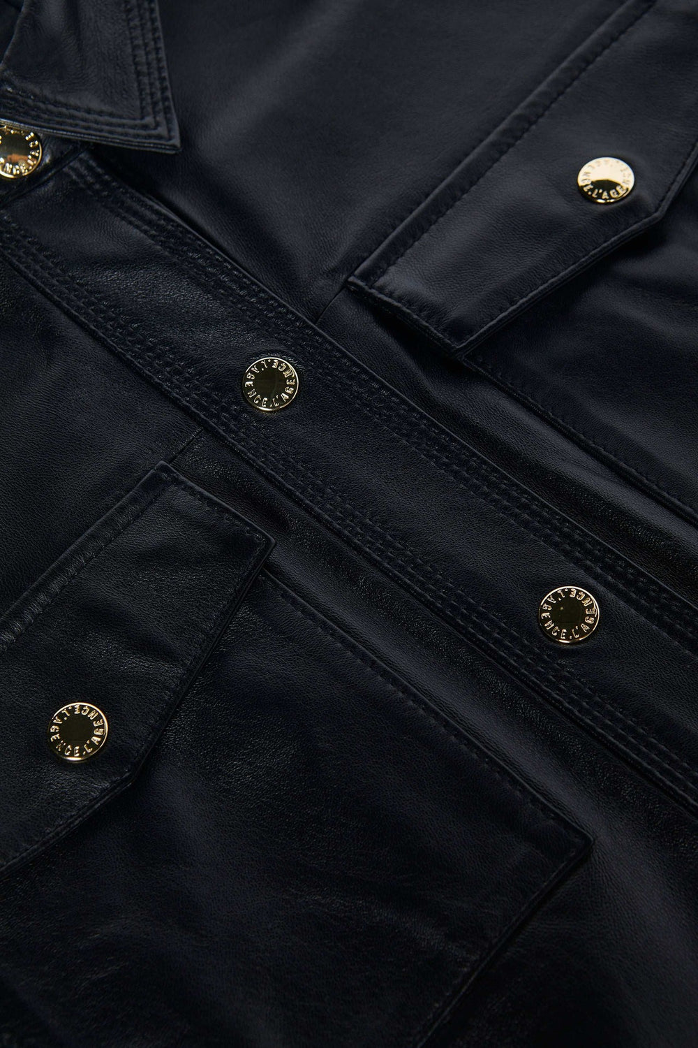 Avina Leather Shirt in Black | L'AGENCE online