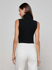 Ceci Sleeveless Turtleneck in Black/Gold | L'AGENCE Women