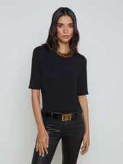 Saundra Jersey Tee in Black | L'AGENCE near me