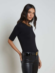 Saundra Jersey Tee in Black | L'AGENCE near me
