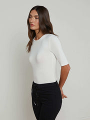 Saundra Jersey Tee in White | L'AGENCE sale