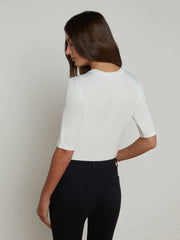 Saundra Jersey Tee in White | L'AGENCE sale